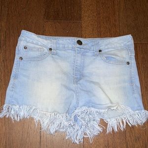 Light washed denim shorts